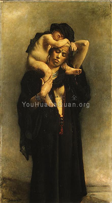 An Egyptian Peasant Woman and Her Child - 莱昂·博纳特
